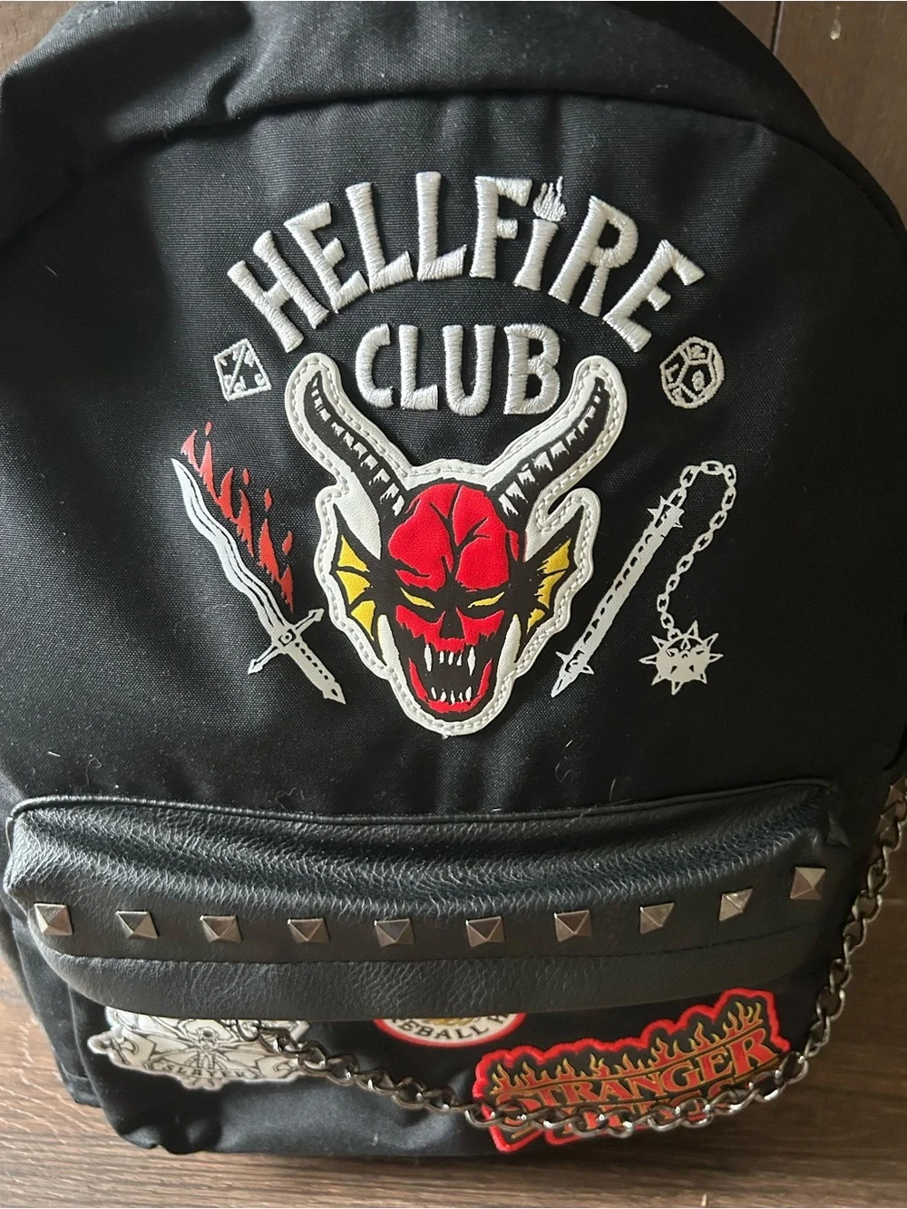 Stranger Things Horror Night Hellfire Club Embroidered Backpack - EUC
